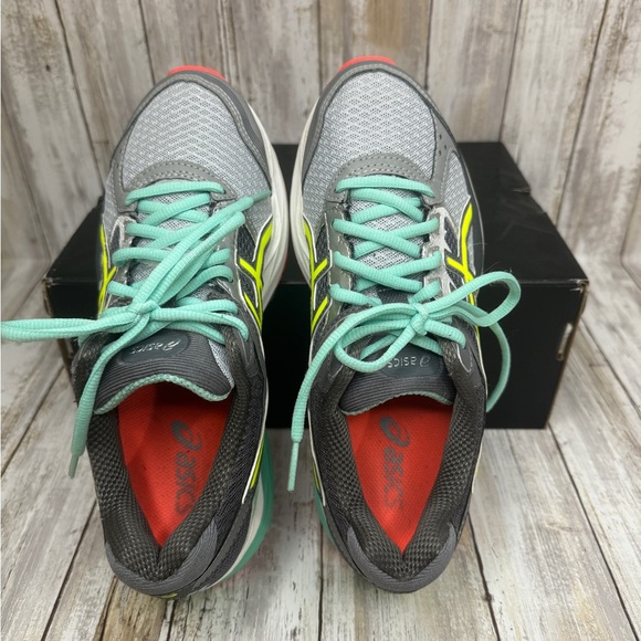 Asics Women Gel-Pulse 7 T5F6Q Gray Yellow Mint Running Sneakers Size 7 - Picture 6 of 9